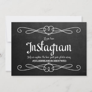 Chalkboard Style "Instagram Hashtag" Wedding Sign