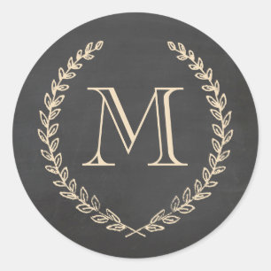 Chalkboard Style Monogram Stickers