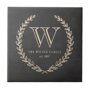 Chalkboard Style Monogram Tile