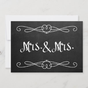 Chalkboard Style "Mrs. and Mrs." Wedding Sign