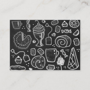 Chalkboard style stylish cafe bakery business card