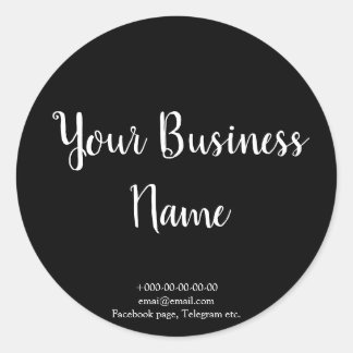 Chalkboard style stylish cafe, bakery, catering st classic round sticker