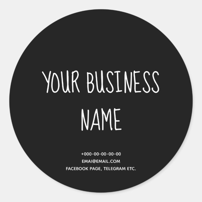 Chalkboard style stylish cakes, bakery, handmade classic round sticker (Front)