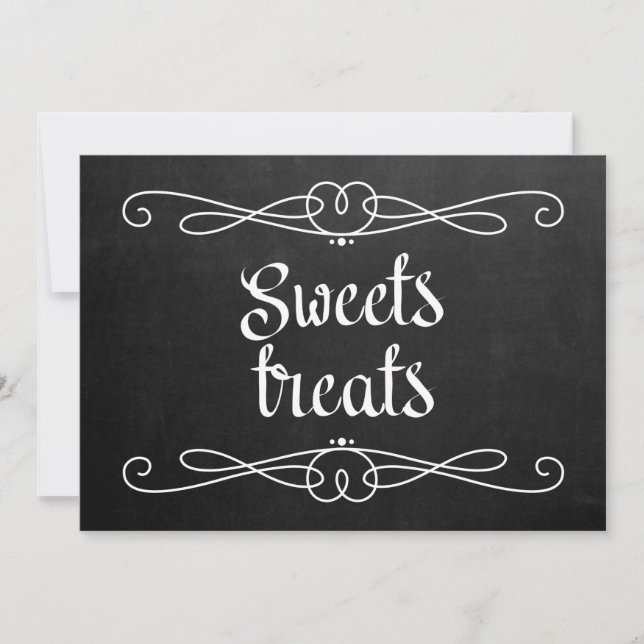 Chalkboard Style "Sweet Treats" Wedding Sign (Front)