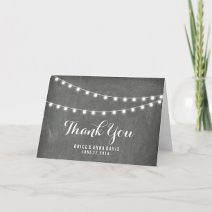 Chalkboard Summer String Light Thank You Card