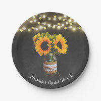Chalkboard Sunflower Mason Jar Bridal Shower