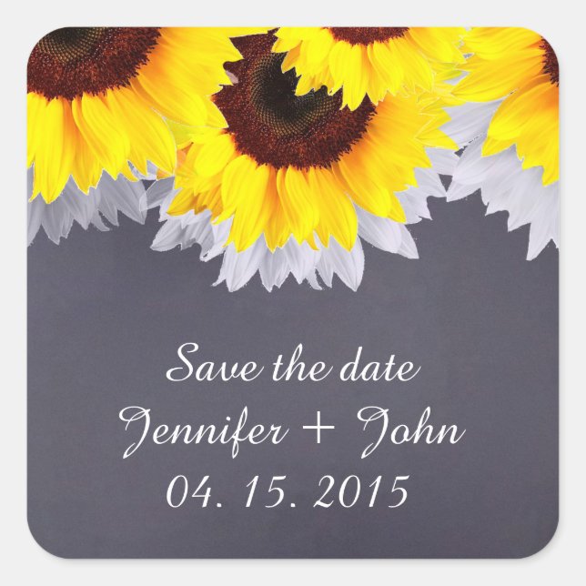 Chalkboard sunflower wedding tags sunflwr2 (Front)