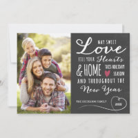 Chalkboard Sweet Love Holiday Photo Card
