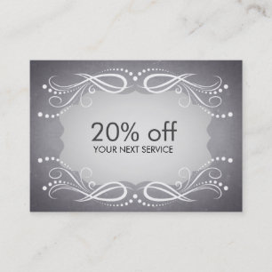 Chalkboard Swirl Coupon Card Voucher Discount