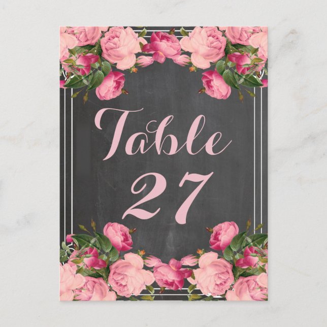 chalkboard Table number,,wedding table numbers Postcard (Front)