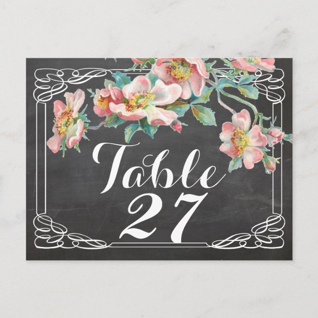chalkboard Table number,,wedding table numbers Postcard (Front)