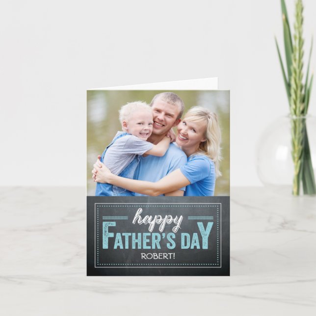 Chalkboard Tag Fathers Day Photo Card (Front)
