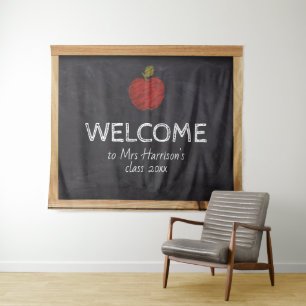 Chalkboard Teacher School Classroom Background Ta Tapestry
