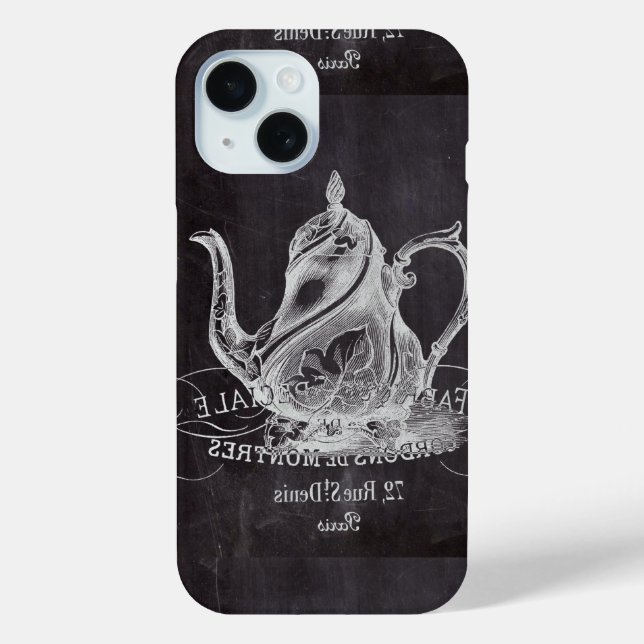 Chalkboard teapot Alice in Wonderland tea party Case-Mate iPhone Case (Back)