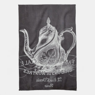 Chalkboard teapot Alice in Wonderland tea party Tea Towel