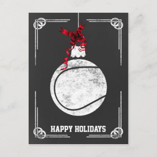 chalkboard tennis player Christmas Cards