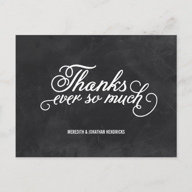 Chalkboard Thank You Postcard (Front)