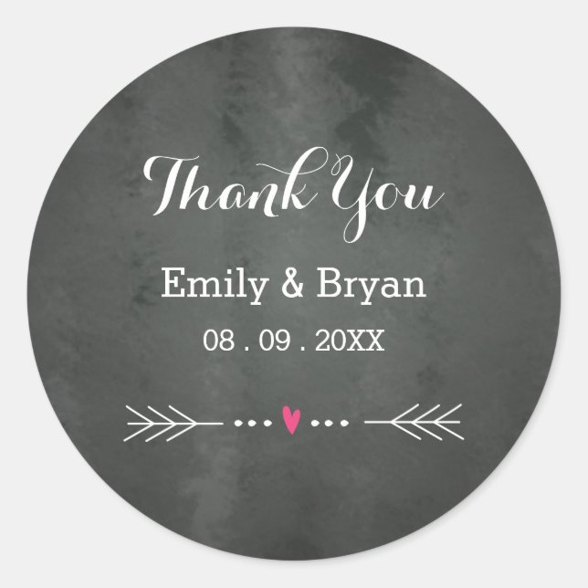Chalkboard Thank You Sticker (Front)