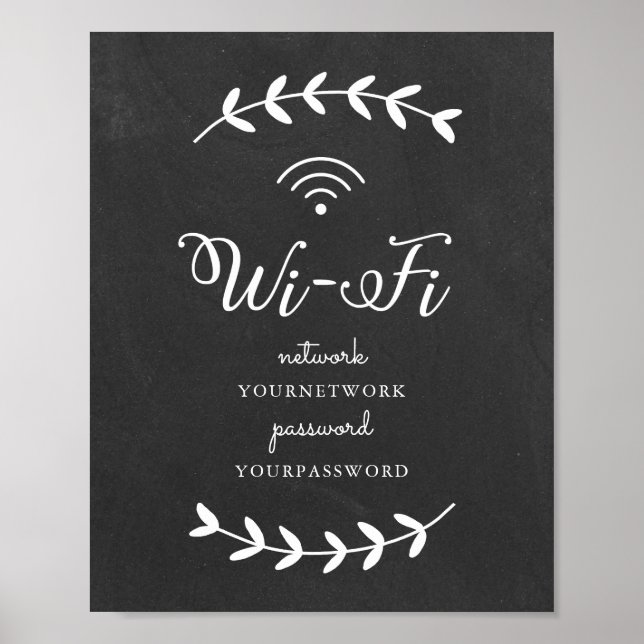 Chalkboard themed Wifi Sign (Front)