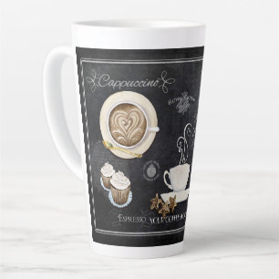 Chalkboard Typography Coffee Chocolate n Desserts Latte Mug