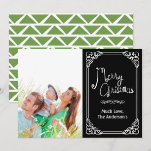 Chalkboard Typography Merry Christmas photo card
