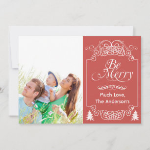 Chalkboard Typography Merry Christmas photo card