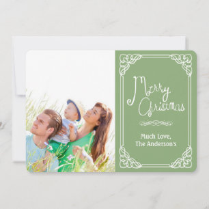 Chalkboard Typography Merry Christmas photo card