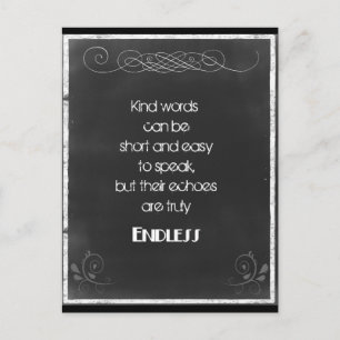 Chalkboard Typography Quote on Using Kind Words Postcard