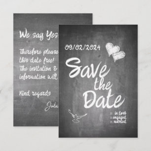 Chalkboard Typography Wedding Announcement