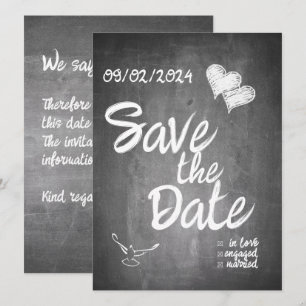 Chalkboard Typography Wedding Announcement