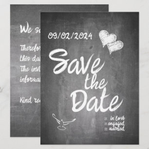 Chalkboard Typography Wedding Announcement