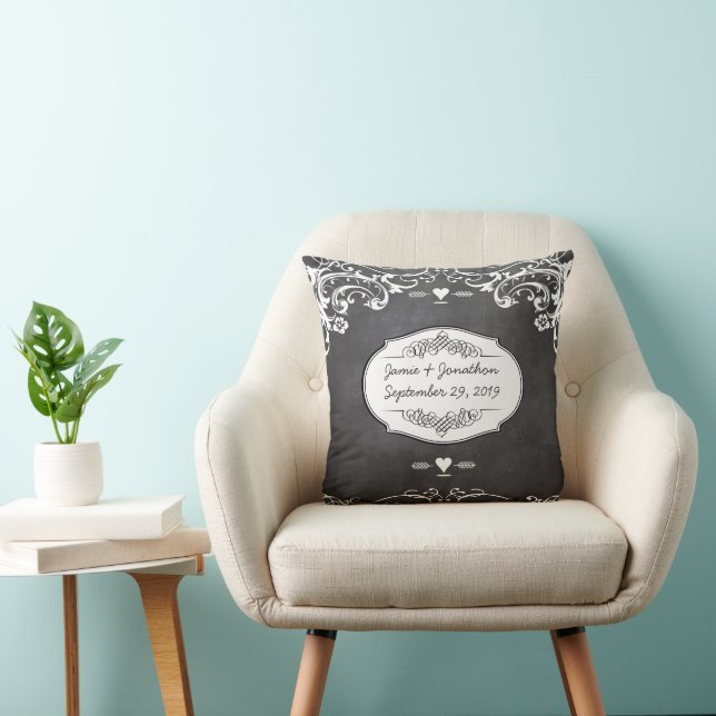Chalkboard Typography Weddings Cushion (Chair)