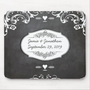 Chalkboard Typography Weddings Mouse Pad