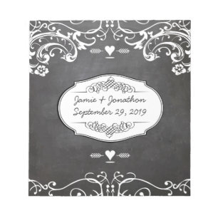Chalkboard Typography Weddings Notepad