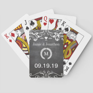 Chalkboard Typography Weddings Playing Cards