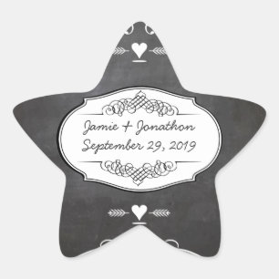 Chalkboard Typography Weddings Star Sticker