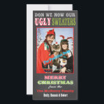 Chalkboard Ugly Christmas Sweater Photo Card<br><div class="desc">Super funny Chalkboard Ugly Christmas Sweater Photo Card with fun fonts on a chalkboard or black board background. Just replace the photo shown with your family portrait and adjust to fit. Having problems,  just contact me! Hand drawn illustration by McBooboo.</div>