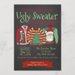 Chalkboard Ugly Sweater Christmas Party Invitation<br><div class="desc">Ugly sweater Christmas party invitation with three ugly sweaters on a chalkboard background. You can easily customise these fun ugly sweater Christmas party invitations for your event by simply adding your details in the font style and colour you prefer.</div>