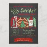 Chalkboard Ugly Sweater Christmas Party Invitation<br><div class="desc">Ugly sweater Christmas party invitation with three ugly sweaters on a chalkboard background. You can easily customise these fun ugly sweater Christmas party invitations for your event by simply adding your details in the font style and colour you prefer.</div>