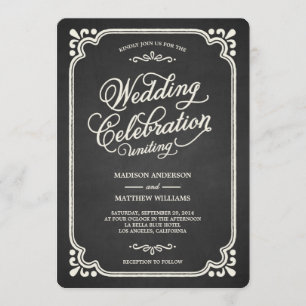 Chalkboard Union   Wedding Invitation