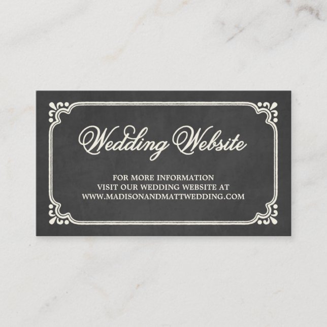 Chalkboard Union | Wedding Website Card (Front)