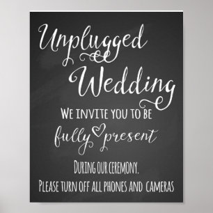 Chalkboard unplugged wedding print