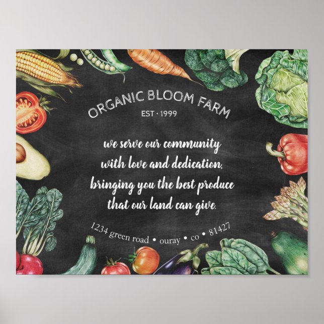 Chalkboard Vegetable Board ⎢Personalized Poster (Front)
