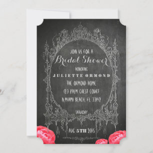 Chalkboard Vintage Floral - Bridal Shower Invitation