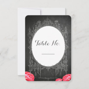 Chalkboard Vintage Floral - Table Number Card