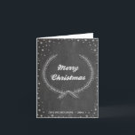 Chalkboard Vintage Merry Christmas Foliage Wreath Holiday Card<br><div class="desc">Clean and Simple Christmas card featuring a foliage Christmas Wreath in snowflake frame. Available as a flat card,  folded card and postcard. Wish you all a Merry Christmas and Happy New Year!</div>