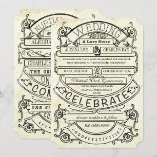 Chalkboard Vintage Modern Typography Wedding Invitation
