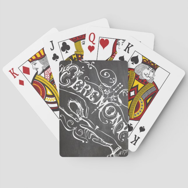 Chalkboard Vintage Playing Cards Wedding Gifts (Back)