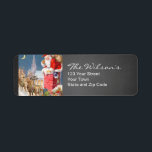 Chalkboard Vintage Santa Christmas Return Address Return Address Label<br><div class="desc">Chalkboard Rustic Vintage Santa Christmas Holiday Return Address Labels</div>