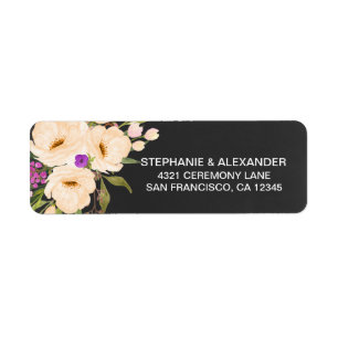 Chalkboard Watercolor Anemones Address Labels